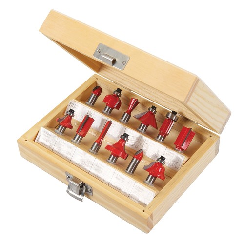 Tct router bit set 12pce - set, 8mm