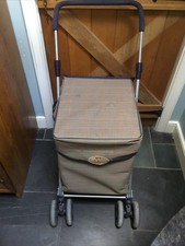 The Sholley Trolley 2000 Shol-Eco Brown/ Check 6 Wheels Foldable Walking Aid