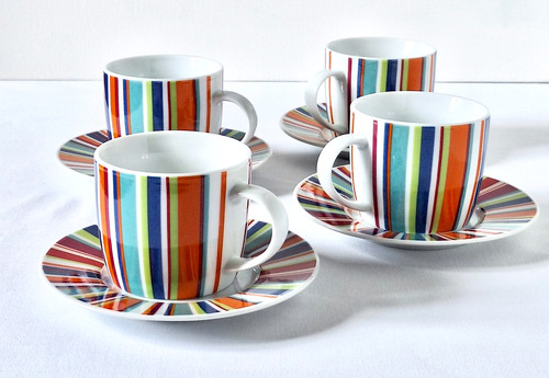 Set striped espresso cups - of,