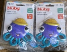 2 PK Teether Nuby Vibe-eez Vibrating Soothing Baby Teething Octopus NEW