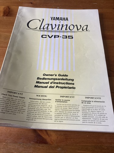 Yamaha clavinova cvp 35 - yamaha,