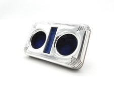 Victorian Sterling Silver Double Watch Barometer, Thermometer Desk Stand Antique