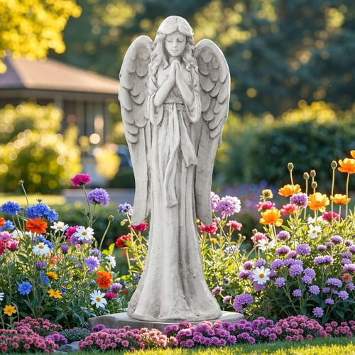 Large praying angel - praying, statue