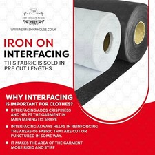 MEDIUM WEIGHT NON-WOVEN IRON ON  FUSIBLE INTERFACING/ INTERLINING And BUKRAM 
