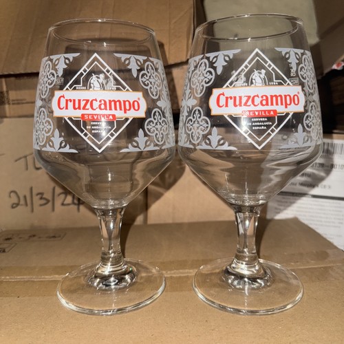 Cruzcampo pint glasses - 2x,