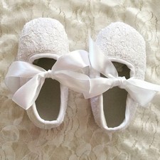 NEW Baby Girl White Lace Christening Pre-walker Shoes 0-18 months Size 1.2.3.4.5