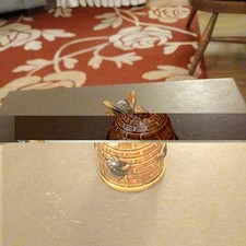 Honey Pot With Lid Vintage Perfect Ornate Ceramic Ht 8cm