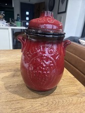 Vintage Rumtopf Jar Burgundy Red 801-28 West Germany 1960s with Instructions.