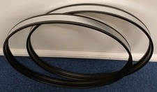 20" Black Metal Bass Drum Hoops With Silver Inlay (Pair)