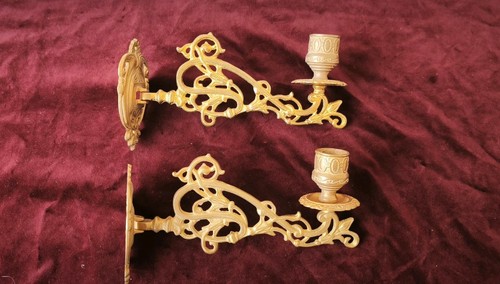 Vintage brass wall candle - vintage,