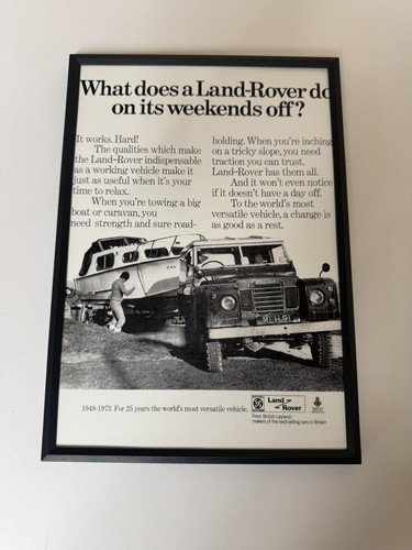 Framed 1973 print land rover - 1973,
