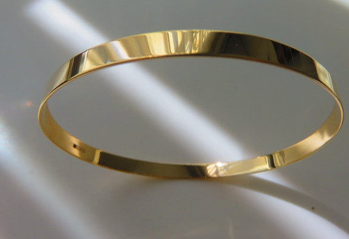 Gold solid slave bangle 5mm - gold,