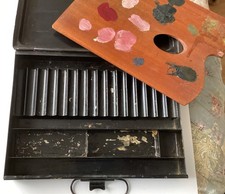 vintage Reeves & Sons artist's paint box incl wooden pallette