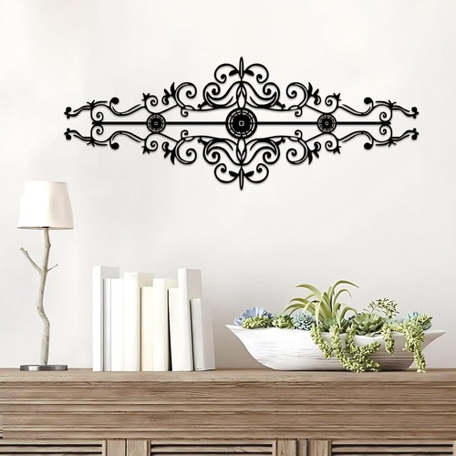 Metal scroll wall decor - scroll, rustic