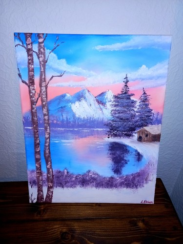 Bob ross style painting winter - bob,