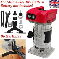Cordless Brushless Trimmer Router 1/4" Handheld Router for Milwaukee 18V Battery