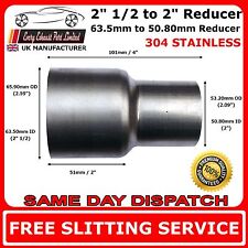 2.5" to 2" Stainless Steel Flared Exhaust Reducer Connector Pipe Tube