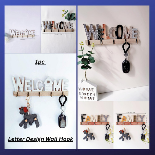 Hanging wooden key holder - wooden,