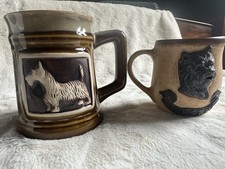 2 Westie Dog Stoneware Pottery
