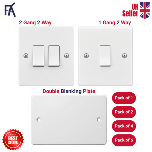 Single double light switch - light,