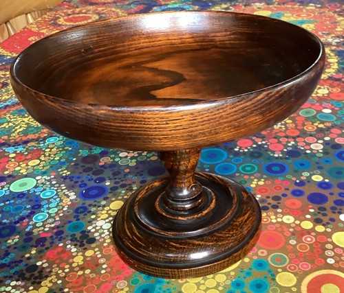 Antique oak treen fruit bowl - antique,