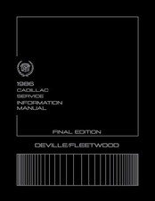 1986 Cadillac DeVille, Fleetwood Shop Manual