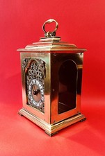RARE Antique Rotherham & Sons Solid Brass Bracket Mantel Clock 8-Day C.1900