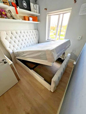 Wingback Storage Bed Frame Double King Super King – Upholstered Modern Style