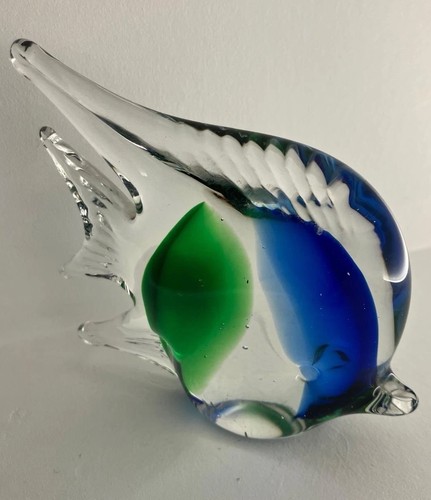 Glass fish ornament blue - ornament, &