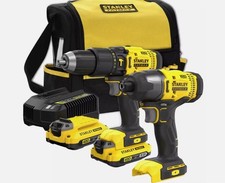 Stanley Fatmax V20 SFMCK465D2S 18v Cordless Combi Drill and Impact Driver Power 
