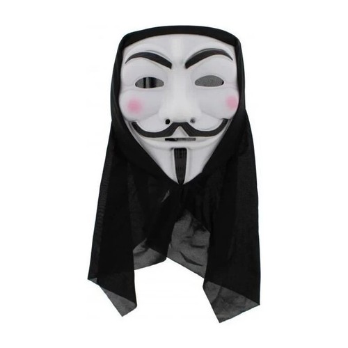 White anonymous with hood - white,