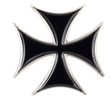 IRON CROSS BIKERS MALTESE CROSS PIN BADGE - FREE UK POSTAGE