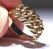 9ct Gold Keeper Ring 3.7gm UK Hallmark 1997 Size O 1/2 Boxed