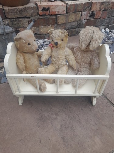 Dolls bears bed - , antique