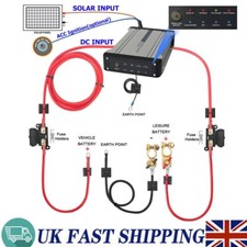 Ready Made Split Charge Kit 12V Built-in Solar MPPT Voltage Sense Relay Caravan
