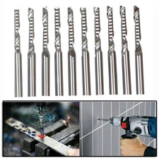 10Pcs 3mm CNC Carbide Flat Nose End Mill Cutters Set Single Flute Router Bits