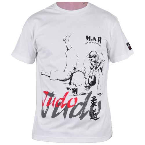 Mar white round - round-neck, judo