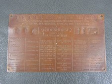 Vintage brass plate badge off