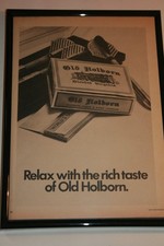 Old Holborn Cigarette Tobacco Framed Print Ad. 1960's Relax with the rich taste.
