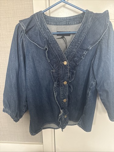 Zara denim frill - denim, blouse