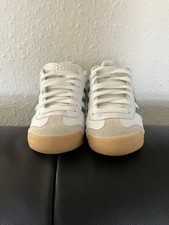 Adidas Rom Leather Trainers White/Green/Gum UK Size 6.5V.G.C.