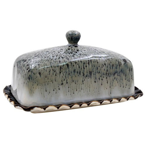 Ceramic butter dish grey - butter,