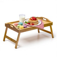 Bamboo bed tray table with - bamboo,
