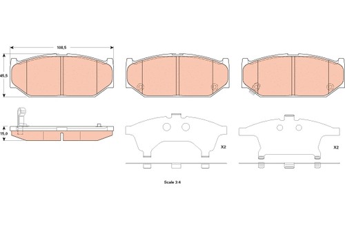 Front brake pad set disc - brake,