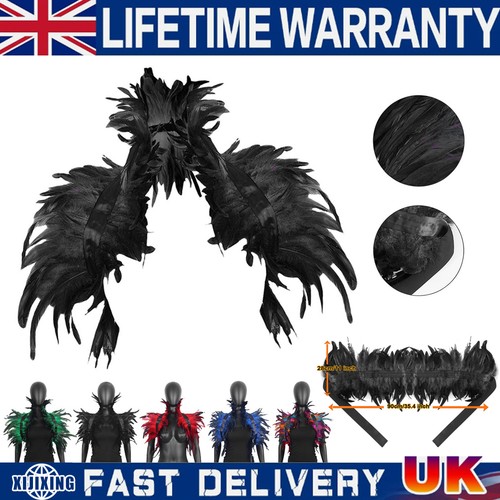 Gothic natural feather collar - gothic,