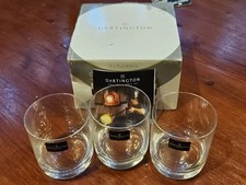 3x Signed Dartington Crystal Tumblers - 8.7 cm Tall x 7 cm Rim Dia.