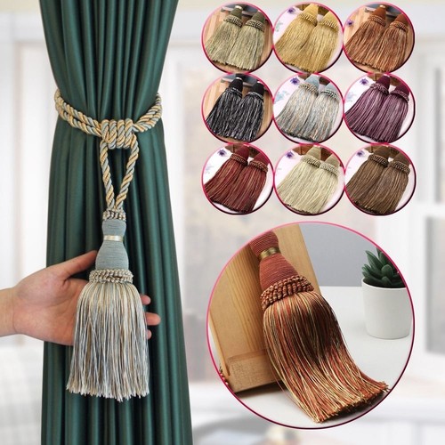 Pair tassel curtain holdbacks - tassel,