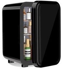 YASHE Mini Fridge, 6 Liter/8 Cans AC/DC Portable Thermoelectric Cooler - Black