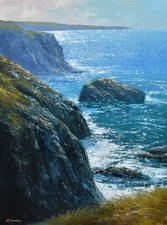Stunning Richard Blowey Original Oil Painting Seascape Cornwall Cornish Art