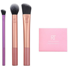 REAL TECHNIQUES PERFECT FINISH KIT 3 MAKE UP BRUSHES & BLOTTING PAPER SET BOXED